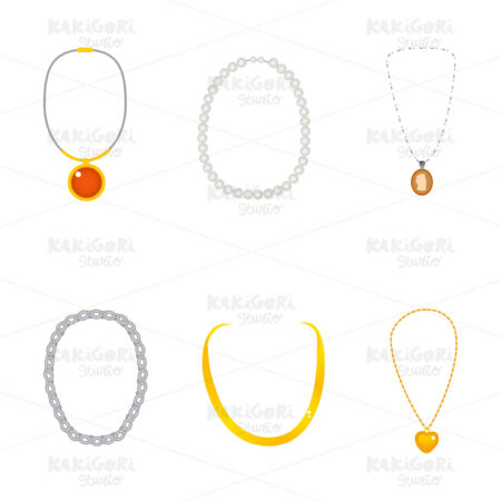 Beautiful Necklace Collection Clipart Vector Illustration 01625