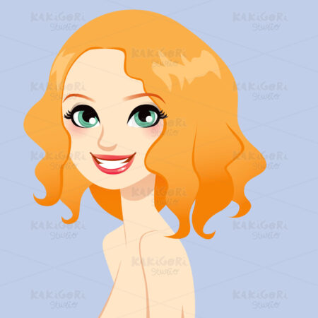 Beautiful Red Haired Woman Clipart Vector Illustration 00955