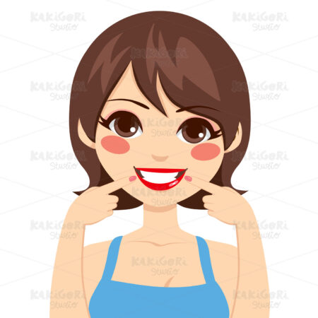 Beautiful White Smile Clipart Vector Illustration 01456