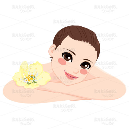 Beautiful Woman Lying Down Clipart Vector Illustration 02134