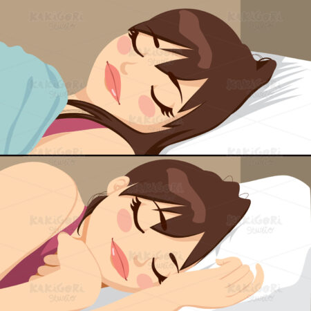 Beautiful Woman Sleeping Clipart Vector Illustration 01273