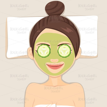 Beauty Cucumber Mask Clipart Vector Illustration 03373