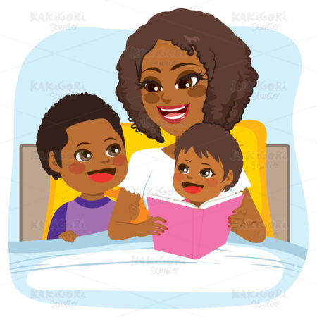 Bedtime Story Reading Clipart Vector Illustration 03242