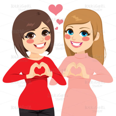 Best Friends Heart Clipart Vector Illustration 03377