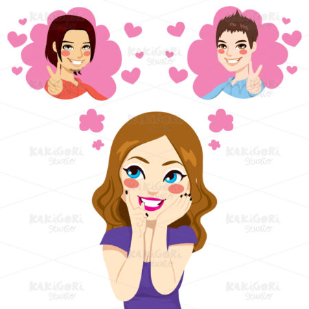Between Two Loves Clipart Vector Illustration 01202