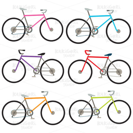 Bicycle Set Clipart Vector Illustration 03748