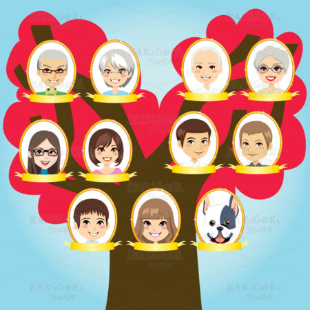 Big Family tree Clipart Vector Illustration 00738