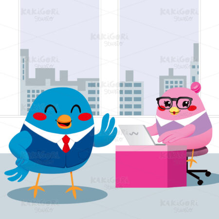 Bird Manager Office Clipart Vector Illustration 00902