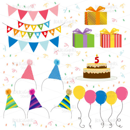 Birthday Elements Clipart Vector Illustration 02891