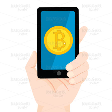 Bitcoin Smartphone Clipart Vector Illustration 03893