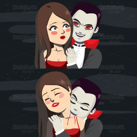Biting Vampire Clipart Vector Illustration 03771