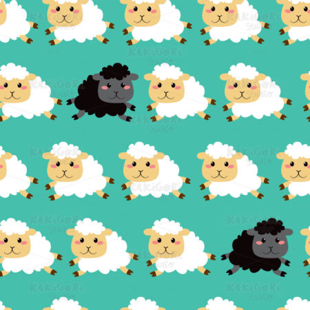 Black And White Sheep Pattern Clipart Vector Illustration 01918
