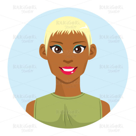 Blonde African American Woman Avatar Clipart Vector Illustration 03833