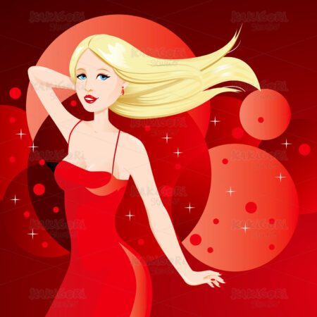 Blonde Disco Woman Clipart Vector Illustration 00763