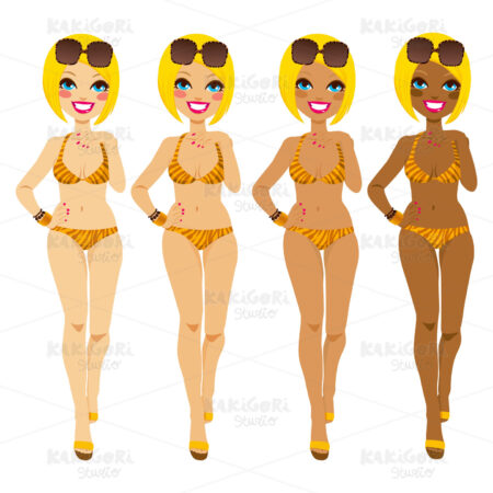 Blonde Tanning Tones Clipart Vector Illustration 01438
