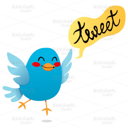 Blue Bird Tweet Clipart Vector Illustration 00898