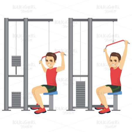 Bodybuilder Man Action Clipart Vector Illustration 04352