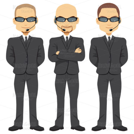 Bodyguards Men Team Clipart Vector Illustration 02602
