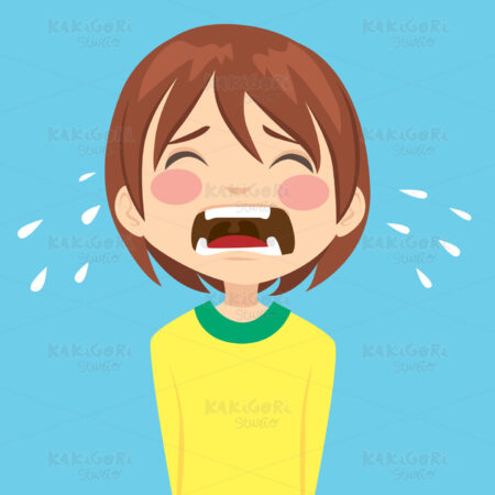 Boy Crying Sad Clipart Vector Illustration 04718