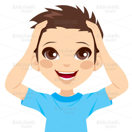 Boy Happy Surprised Clipart Vector Illustration 01647