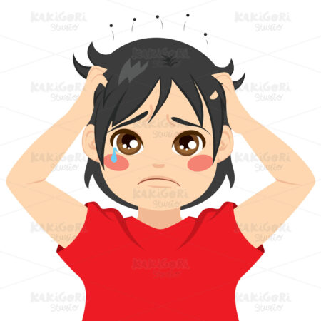 Boy Head Lice Clipart Vector Illustration 03211