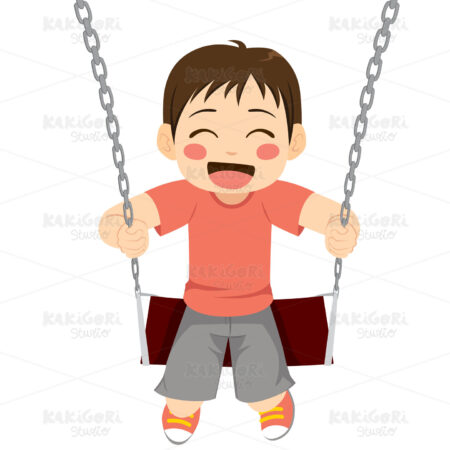 Boy On Swing Clipart Vector Illustration 04219