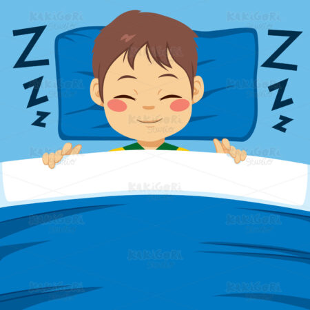 Boy Sleeping Peacefully Clipart Vector Illustration 03023