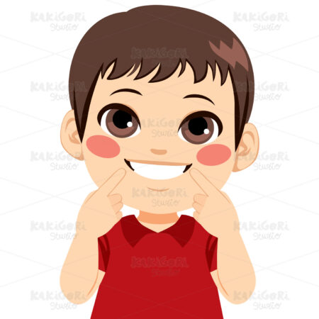 Boy Smiling Teeth Clipart Vector Illustration 04463