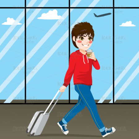Boy Travel Clipart Vector Illustration 03498
