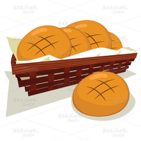 Bread Bun Basket Clipart Vector Illustration 03217