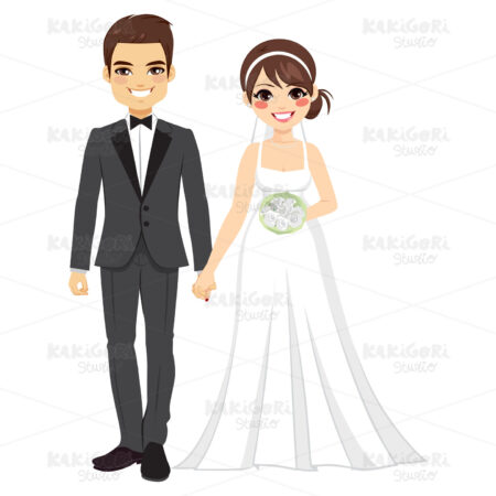 Bride And Groom Clipart Vector Illustration 02727
