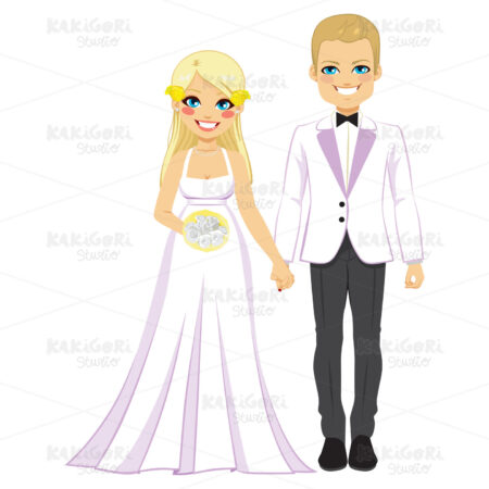 Bride Groom Couple Clipart Vector Illustration 02804