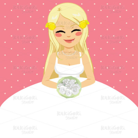 Bride Wedding Invitation Template Clipart Vector Illustration 03136