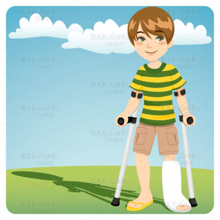 Broken Ankle Clipart Vector Illustration 00660