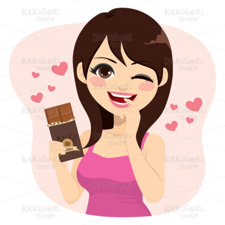 Brunette Chocolate Woman Clipart Vector Illustration 04335