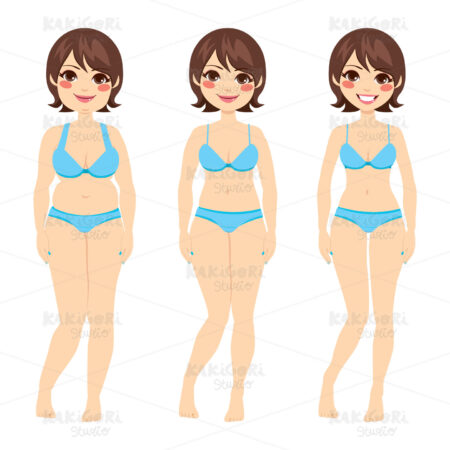Brunette Woman Diet Clipart Vector Illustration 01137