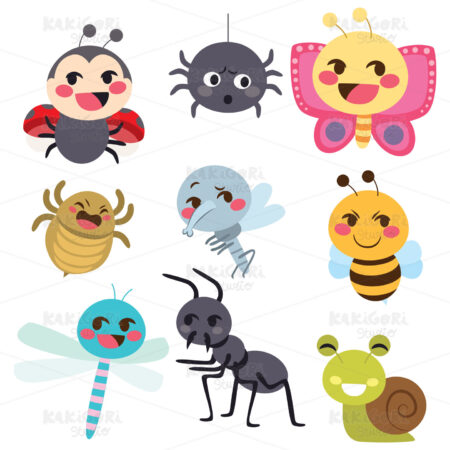 Bug Insect Set Clipart Vector Illustration 04640