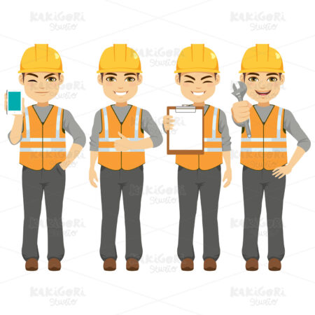 Builder Constructor Worker Clipart Vector Illustration 04581
