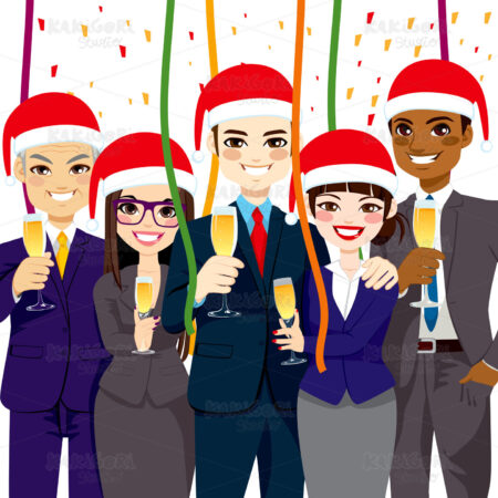 Business Christmas Party Clipart Vector Illustration 02458