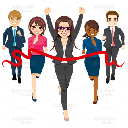 Business Group Race Success Concept Clipart Vector Illustration 02721
