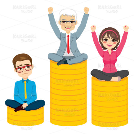 Business People Competition Podium Concept Clipart Vector Illustration 03364