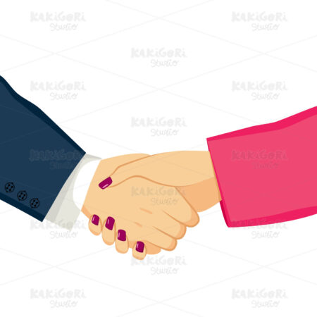 Businessman And Businesswoman Shaking Hands Clipart Vector Illustration 02462