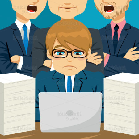 Businessman Being Scolded Clipart Vector Illustration 03057