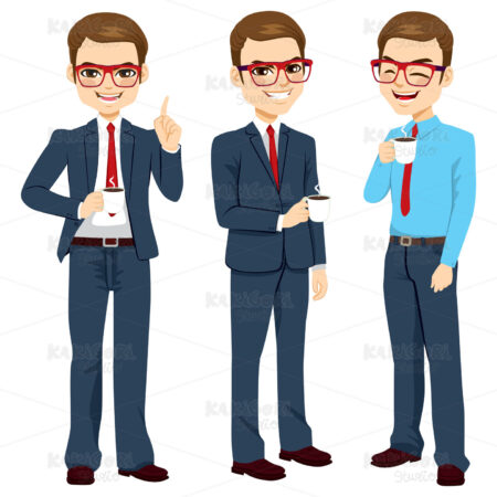 Businessman Coffee Break Clipart Vector Illustration 03444