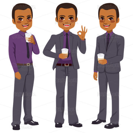 Businessman Coffee Take Away Clipart Vector Illustration 03458