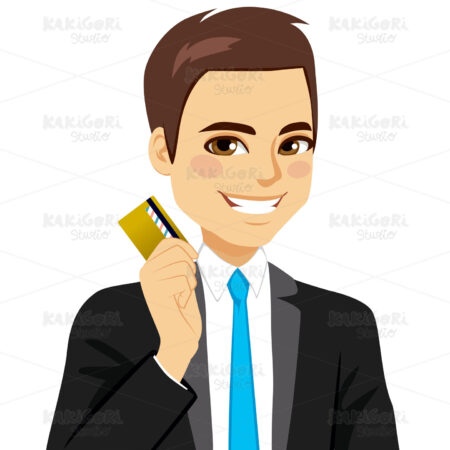 Businessman Credit Card Clipart Vector Illustration 02302