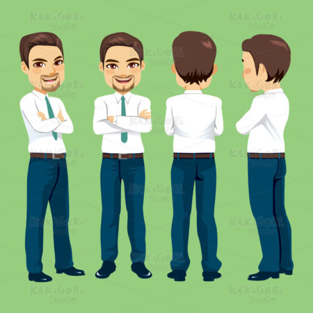 Businessman Different Angle View Clipart Vector Illustration 04434