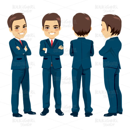 Businessman Different View Clipart Vector Illustration 04423