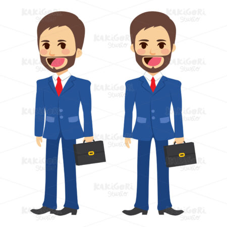 Businessman Flat Cartoon Clipart Vector Illustration 03326