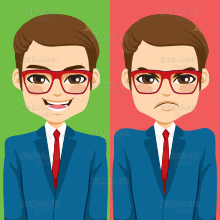 Businessman Happy Angry Clipart Vector Illustration 04065